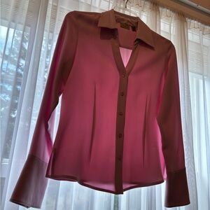 Elegant Pink Button-Up Blouse